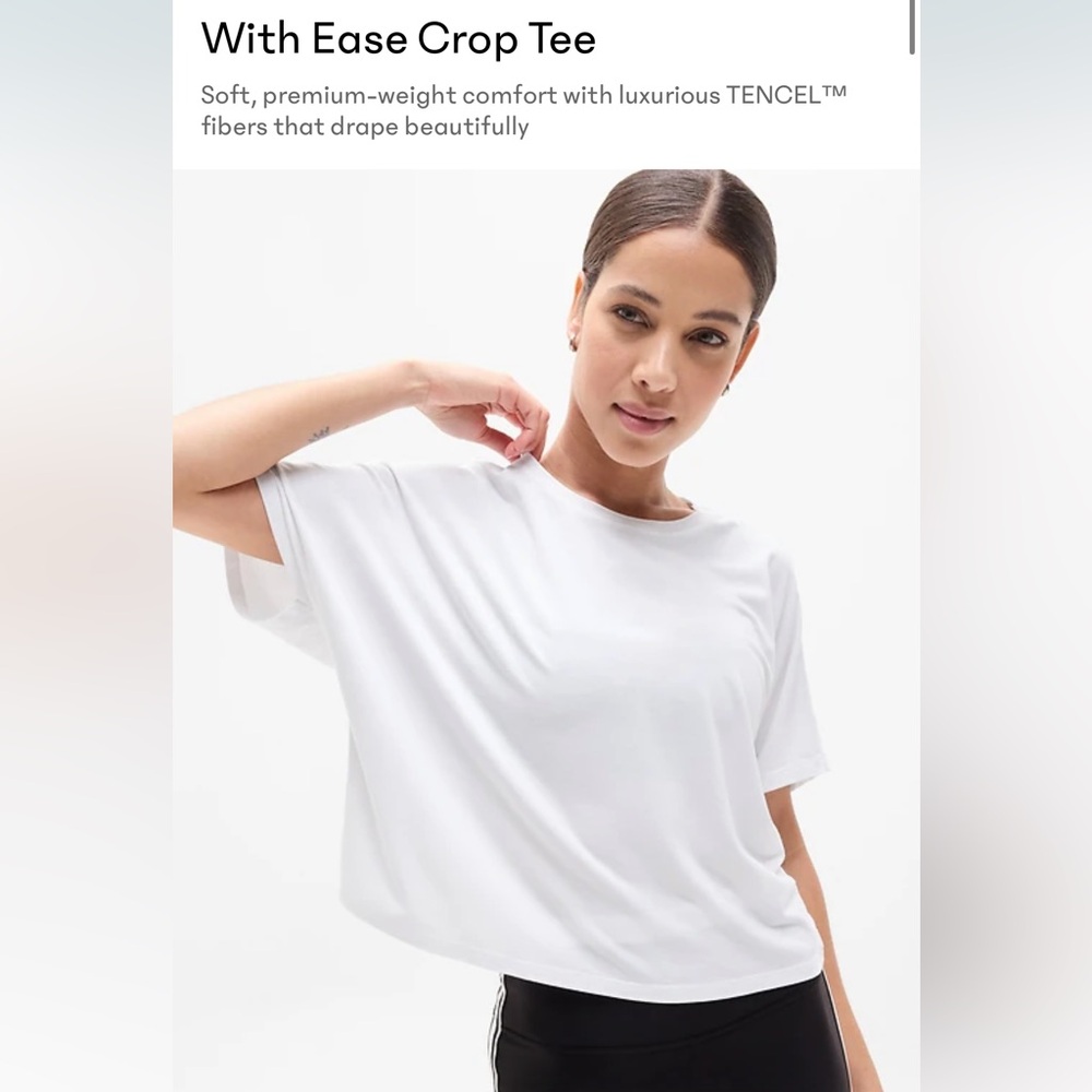 Athleta White Move With Ease Crop Tee